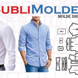 Molde Camisa Slim Manga Larga