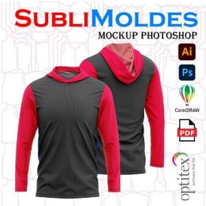 MOCKUP Camiseta Capucha Manga Larga