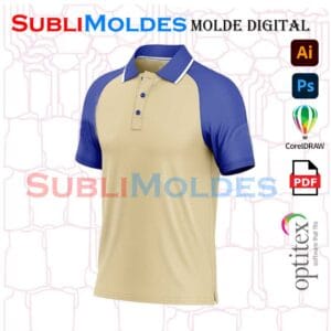 Molde Camiseta Polo Raglan