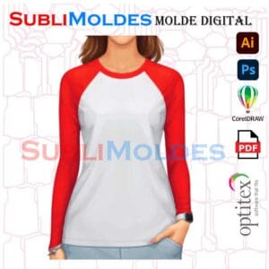Molde Camista Dama Raglan Manga Larga