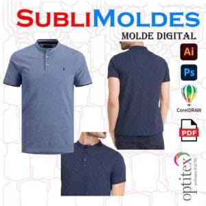 Molde Camiseta Cuello Mao Manga larga y corta