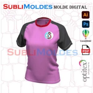 Molde Camiseta Basica Raglan cuello Redondo Dama