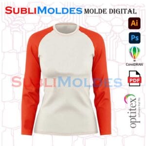 Molde Molde Camiseta Raglan dama Manga larga