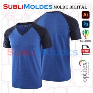 Molde Camiseta Basica Raglan Cuello V