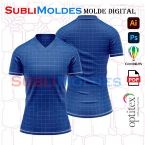 Molde Camiseta Raglan Dama cuello V