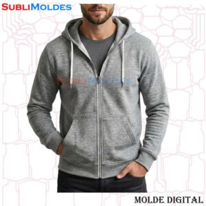 Sudadera No Holgada con Cierre y Bolsillo