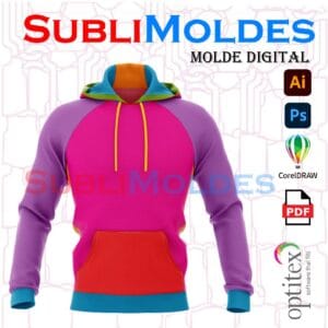 Molde Sudadera Raglan Capucha Partida