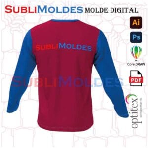 Molde Camiseta Basica Cuello Redondo Manga Larga