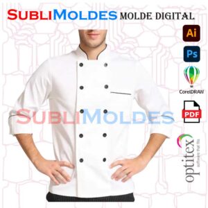 Molde Camisa Chef Pack